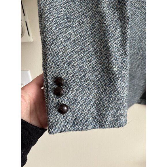 VTG Harris Tweed 42 Mens Blazer Jacket‎ Blue Scottish Wool Handwoven - Picture 5 of 6